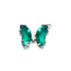 Stainless Steel Inlaid Zircon Crystal Geometric Butterfly Pendant Necklace Handmade Jewelry Accessories Electroplated