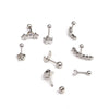 Stainless Steel Inlaid Zircon Flower Ear Bone Nail Body Piercing Jewelry