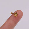 Stainless Steel Inlaid Zircon Flower Ear Bone Nail Body Piercing Jewelry