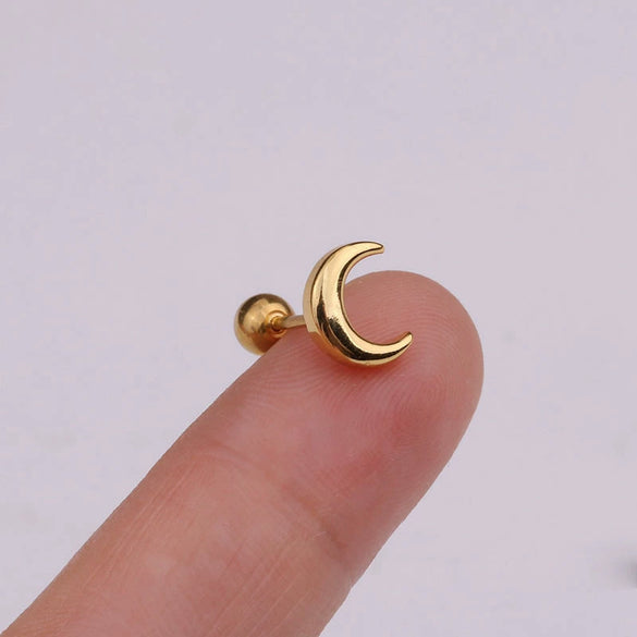 Stainless Steel Inlaid Zircon Flower Ear Bone Nail Body Piercing Jewelry