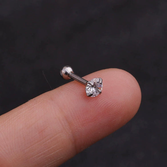 Stainless Steel Inlaid Zircon Flower Ear Bone Nail Body Piercing Jewelry