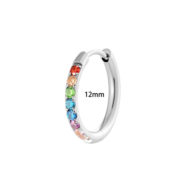 Stainless Steel Inlaid Zircon Geometric Electroplated Unisex Earrings