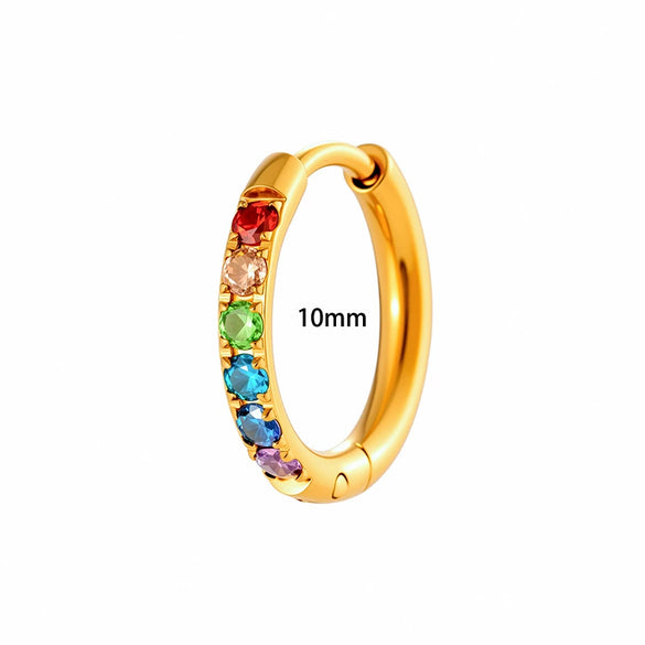Stainless Steel Inlaid Zircon Geometric Electroplated Unisex Earrings
