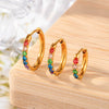 Stainless Steel Inlaid Zircon Geometric Electroplated Unisex Earrings