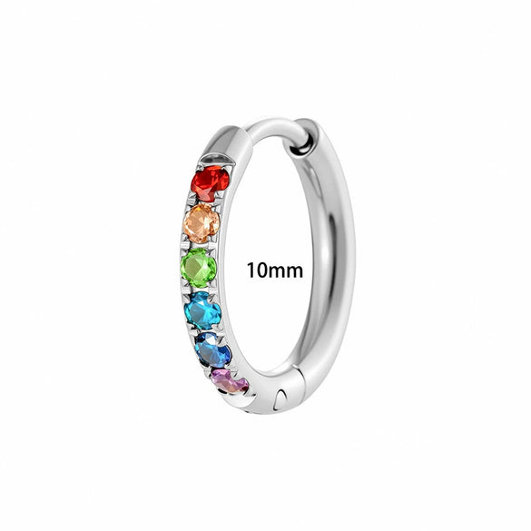 Stainless Steel Inlaid Zircon Geometric Electroplated Unisex Earrings