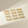 Stainless Steel Inlaid Zircon Geometric Stars Earrings Electroplated Unisex