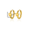 Stainless Steel Inlaid Zircon Geometric Stars Earrings Electroplated Unisex