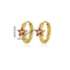 Stainless Steel Inlaid Zircon Geometric Stars Earrings Electroplated Unisex