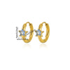 Stainless Steel Inlaid Zircon Geometric Stars Earrings Electroplated Unisex