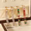 Stainless Steel Inlaid Zircon Geometric Tassel Women's Earrings
