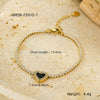 Stainless Steel Inlaid Zircon Heart Bracelet 18K Gold Plated Fashion Style For Women