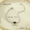 Stainless Steel Inlaid Zircon Heart Bracelet 18K Gold Plated Fashion Style For Women