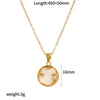 Stainless Steel Inlaid Zircon Necklace Light Luxury Niche Shell Pendant With Star Heart Drop Shape For Women Electroplating O Word Chain