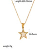Stainless Steel Inlaid Zircon Necklace Light Luxury Niche Shell Pendant With Star Heart Drop Shape For Women Electroplating O Word Chain