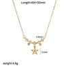 Stainless Steel Inlaid Zircon Necklace Light Luxury Niche Shell Pendant With Star Heart Drop Shape For Women Electroplating O Word Chain