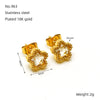 316L Stainless Steel Inlaid Zircon Star Earrings Electroplated Light Luxury Women's Earrings