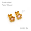316L Stainless Steel Inlaid Zircon Star Earrings Electroplated Light Luxury Women's Earrings