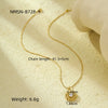Stainless Steel Inlaid Zircon Sunflower Pendant Snake Bone Chain Necklace Jewelry Electroplated For Women