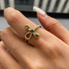 Stainless Steel Inlaid Zirconium Cross Snake Geometric Ring Electroplated Jewelry Wholesale