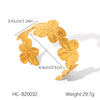 Stainless Steel Ins Style Geometric Bow Open Electroplated Women's Bracelet