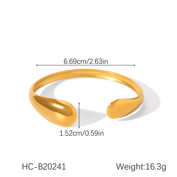 Stainless Steel Ins Style Geometric Bow Open Electroplated Women's Bracelet