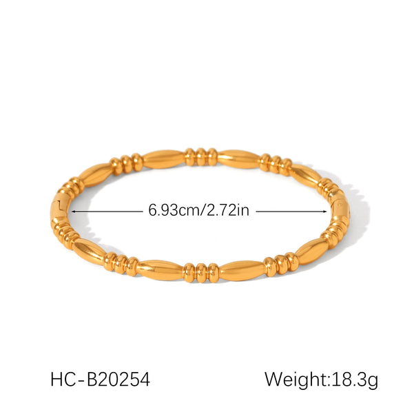 Stainless Steel Ins Style Geometric Bow Open Electroplated Women's Bracelet