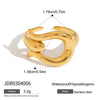 Stainless Steel Ins Style Geometric Wave Asymmetrical Opening Women's Ring With Electroplating