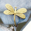 Stainless Steel Insect Dragonfly Embossed Fashion Ring Electroplated