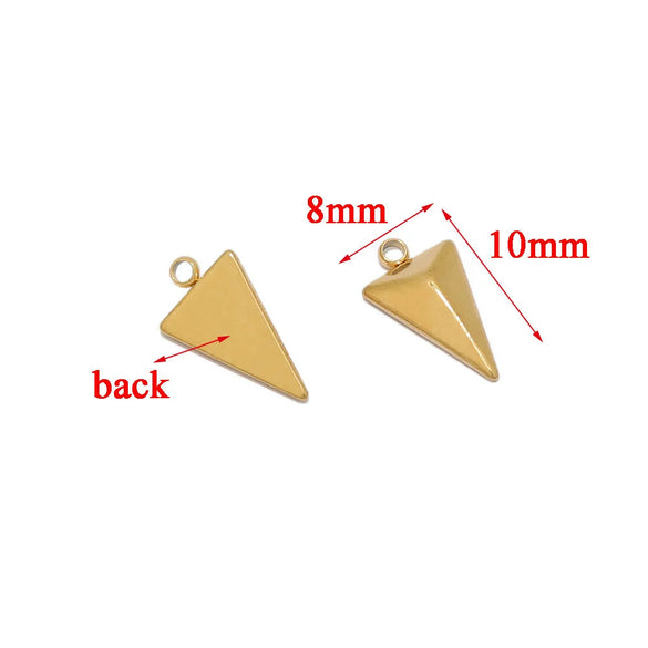 Stainless Steel Inverted Triangle Pyramid Cone Pendant Jewelry Accessories With 18K Gold Color Electroplating