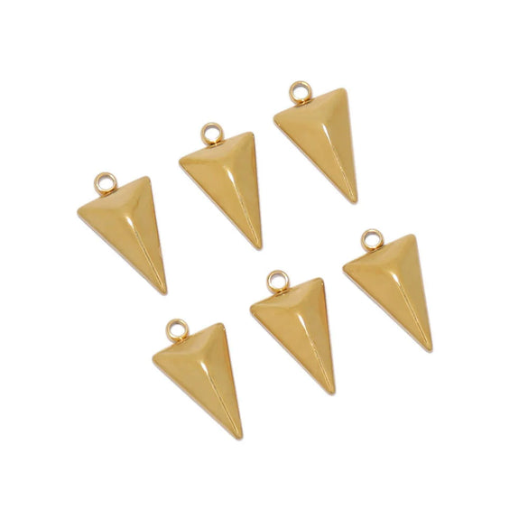 Stainless Steel Inverted Triangle Pyramid Cone Pendant Jewelry Accessories With 18K Gold Color Electroplating