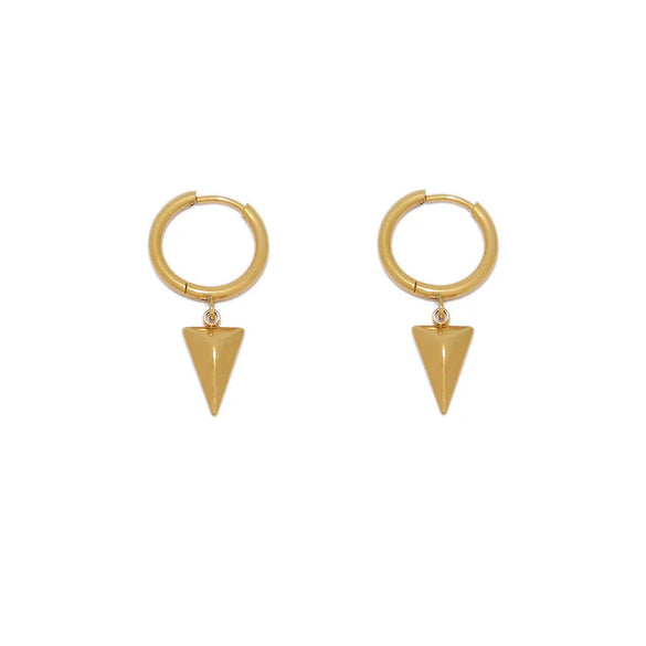 Stainless Steel Inverted Triangle Pyramid Cone Pendant Jewelry Accessories With 18K Gold Color Electroplating