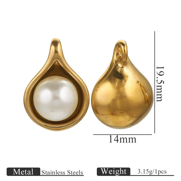 Stainless Steel Irregular Base Pearl Totem Geometric Electroplated Pendant Jewelry Accessories For Necklace And Bracelet