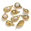 Stainless Steel Irregular Base Pearl Totem Geometric Electroplated Pendant Jewelry Accessories For Necklace And Bracelet