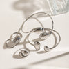 Stainless Steel Irregular Dropshaped Open Bracelet Double Finger Ring Electroplated Geometric Style