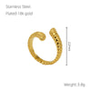 316L Stainless Steel Irregular Geometric Opening Adjustable Ring Unisex Electroplated