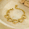 Stainless Steel Irregular Hollow Love Buckle Bracelet Unisex Women's Fashion Minimalist Electroplated
