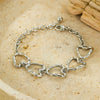 Stainless Steel Irregular Hollow Love Buckle Bracelet Unisex Women's Fashion Minimalist Electroplated