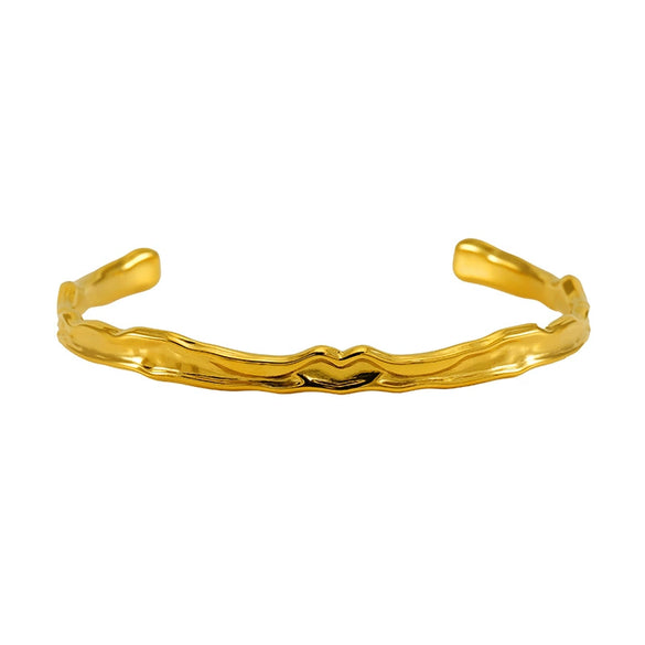 316L Stainless Steel Irregular Lava Adjustable Women's Bracelet With Electroplating