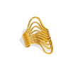 Stainless Steel Irregular Ring With Wave U Shaped Geometric Patterns And Electroplating Unisex Ins Style