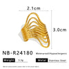 Stainless Steel Irregular Ring With Wave U Shaped Geometric Patterns And Electroplating Unisex Ins Style