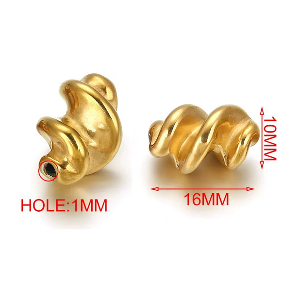 Stainless Steel Irregular Twist Beaded Pendant Electroplated Totem Baroque Style Bracelet Necklace Accessories