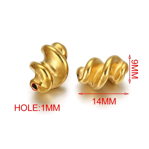 Stainless Steel Irregular Twist Beaded Pendant Electroplated Totem Baroque Style Bracelet Necklace Accessories