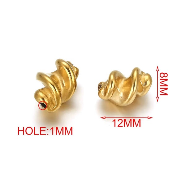 Stainless Steel Irregular Twist Beaded Pendant Electroplated Totem Baroque Style Bracelet Necklace Accessories