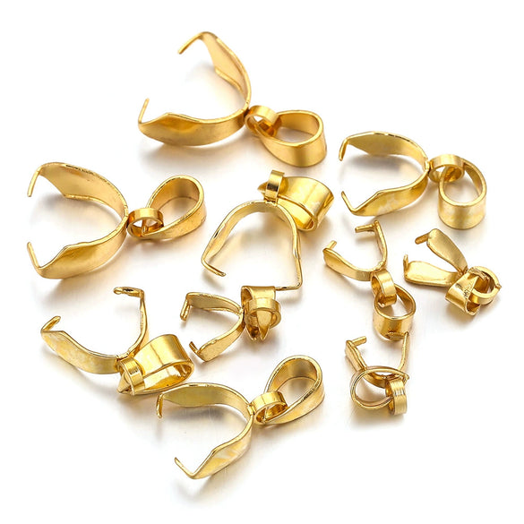 Stainless Steel Jade Clip Buckle Pendant Golden Melon Buckle Real Gold Plated Diy Accessories Wholesale