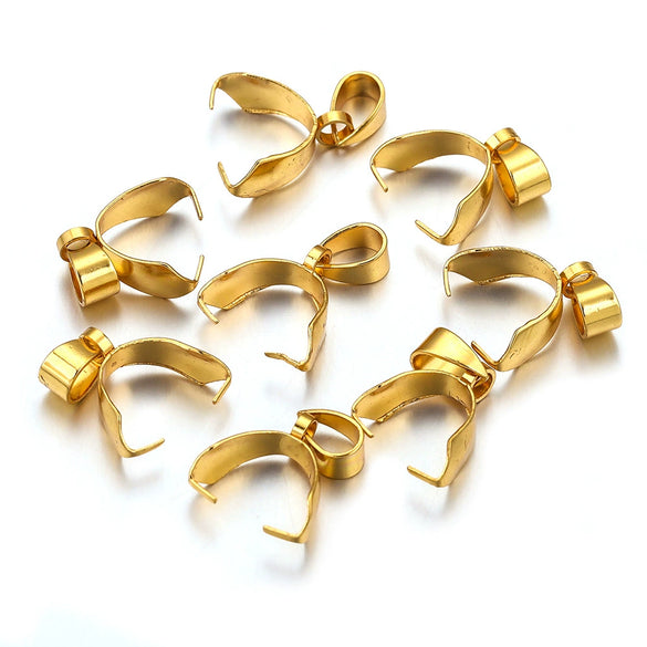 Stainless Steel Jade Clip Buckle Pendant Golden Melon Buckle Real Gold Plated Diy Accessories Wholesale