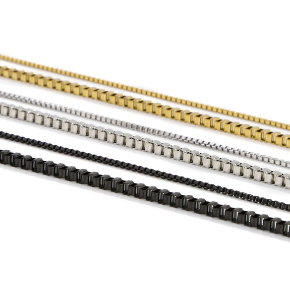 Stainless Steel Jewelry Accessories Box Chain With Geometric Style Wave Letters Numbers Text Electroplated For Unisex