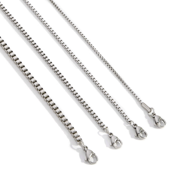 Stainless Steel Jewelry Accessories Box Chain With Geometric Style Wave Letters Numbers Text Electroplated For Unisex