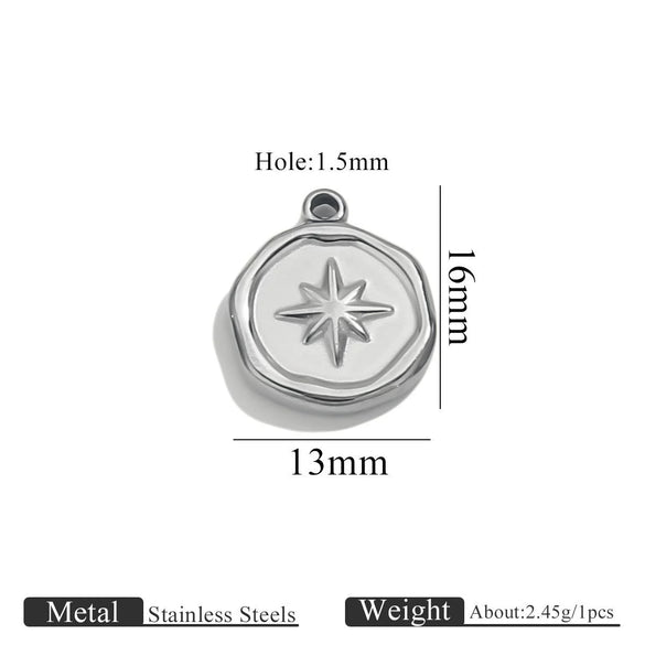 Stainless Steel Jewelry Accessories Butterfly Heart Cross Round Pendant Bracelet Necklace Earrings Electroplated