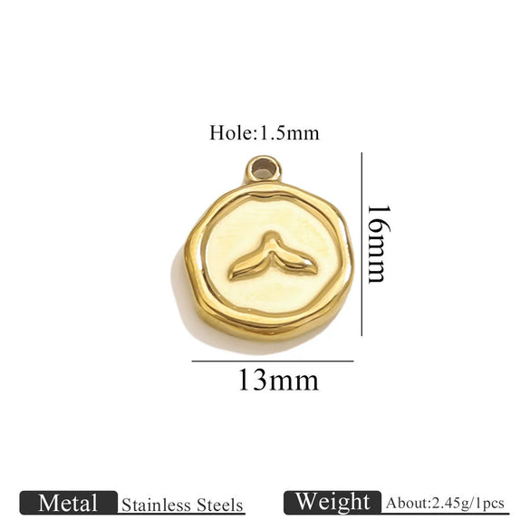 Stainless Steel Jewelry Accessories Butterfly Heart Cross Round Pendant Bracelet Necklace Earrings Electroplated