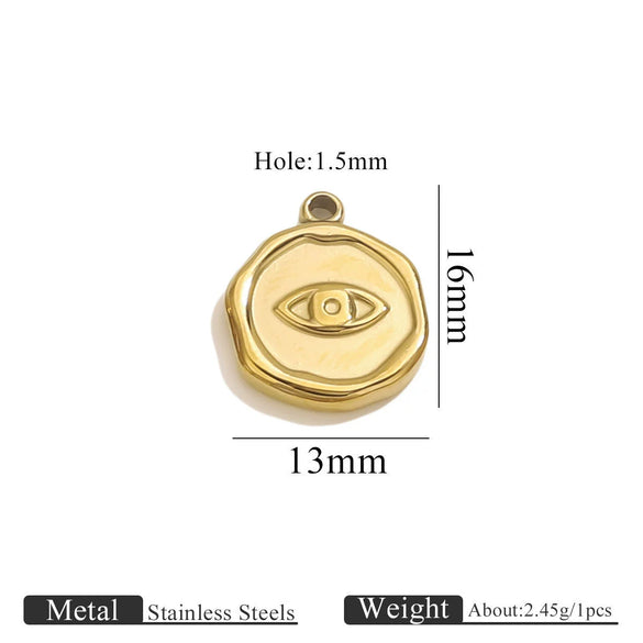Stainless Steel Jewelry Accessories Butterfly Heart Cross Round Pendant Bracelet Necklace Earrings Electroplated